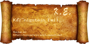 Königstein Emil névjegykártya